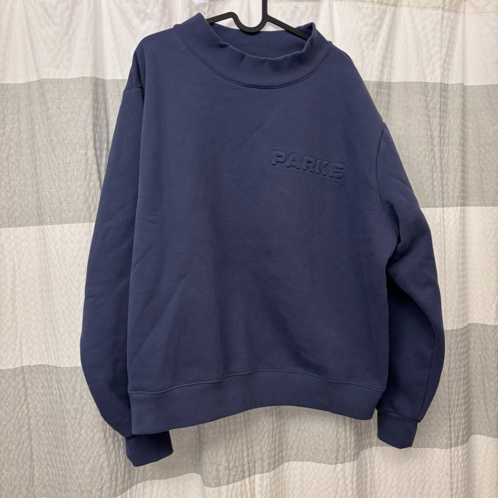 Parke mockneck - blue, embossed L/XL - NWOT - Picture 6 of 6
